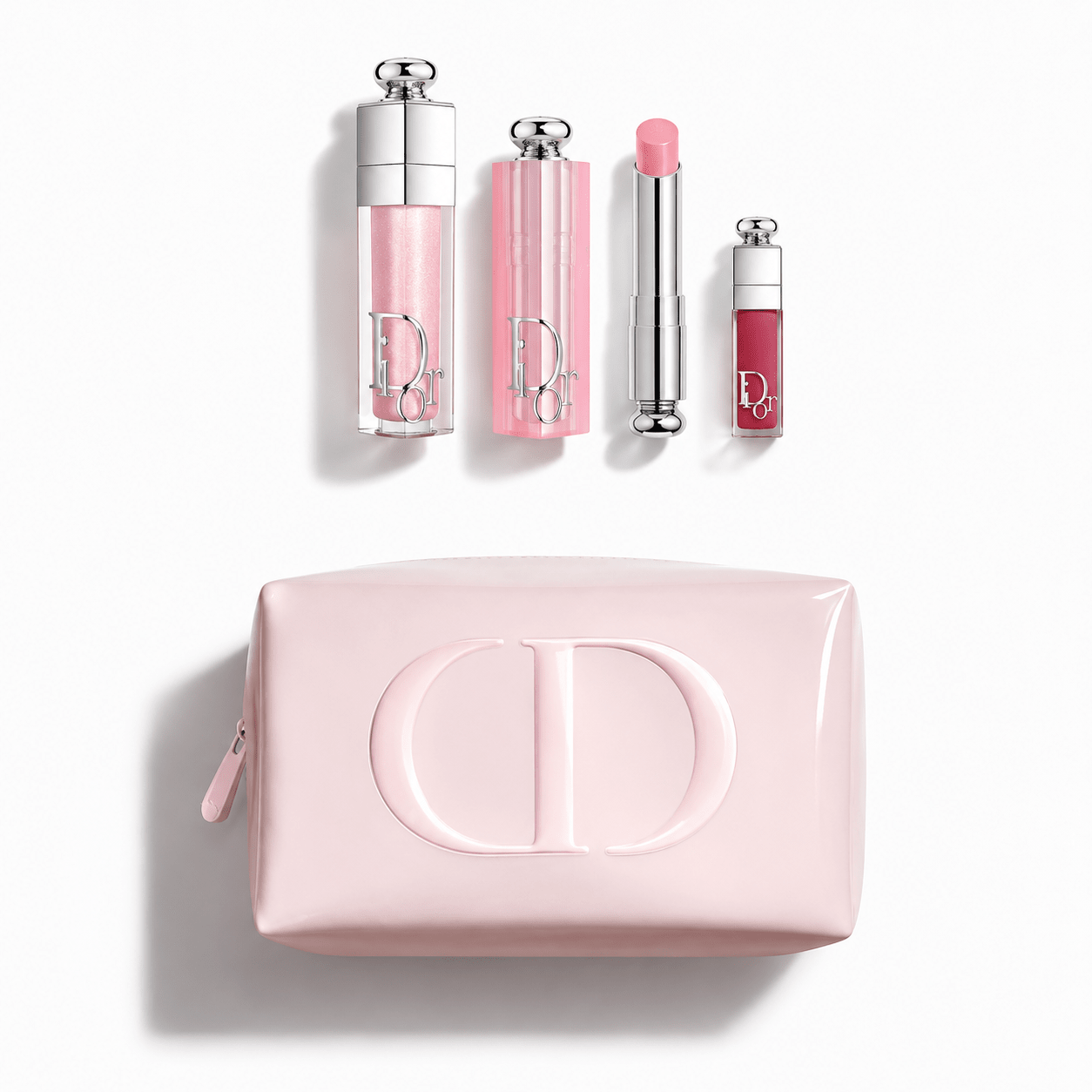 Dior Beauty Gift Set Vanity Pouch Dusty Pink, Dior Addict Lip set 001 Pink and Gift Shopping bag - BusDeals