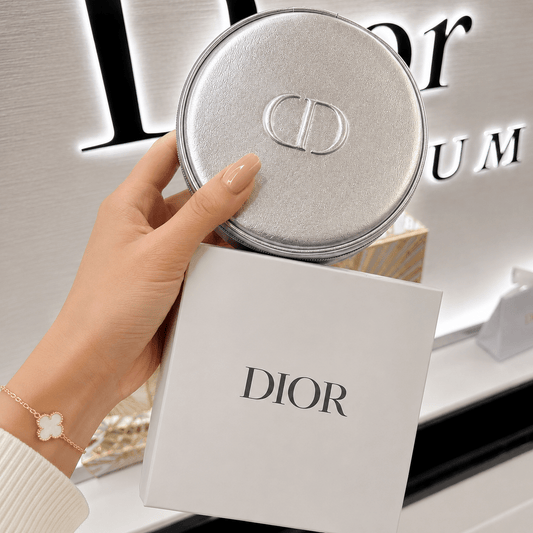 Dior Beauty Limited Small Round Silver Pouch - BusDeals