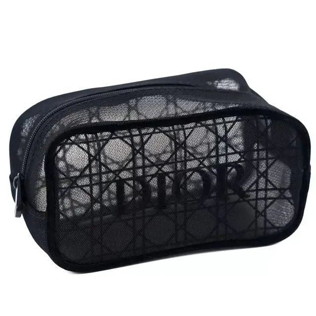 Dior Beauty Mesh Cosmetic Pouch Black - BusDeals