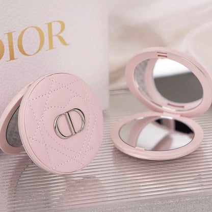 Dior Beauty Pink Heart Pocket Mirror with Shopping bag - Leather Pink - BusDeals