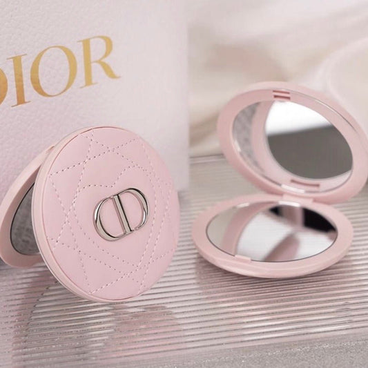 Dior Beauty Pink Heart Pocket Mirror with Shopping bag - Leather Pink - BusDeals