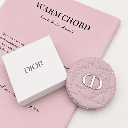 Dior Beauty Pink Heart Pocket Mirror with Shopping bag - Leather Pink - BusDeals