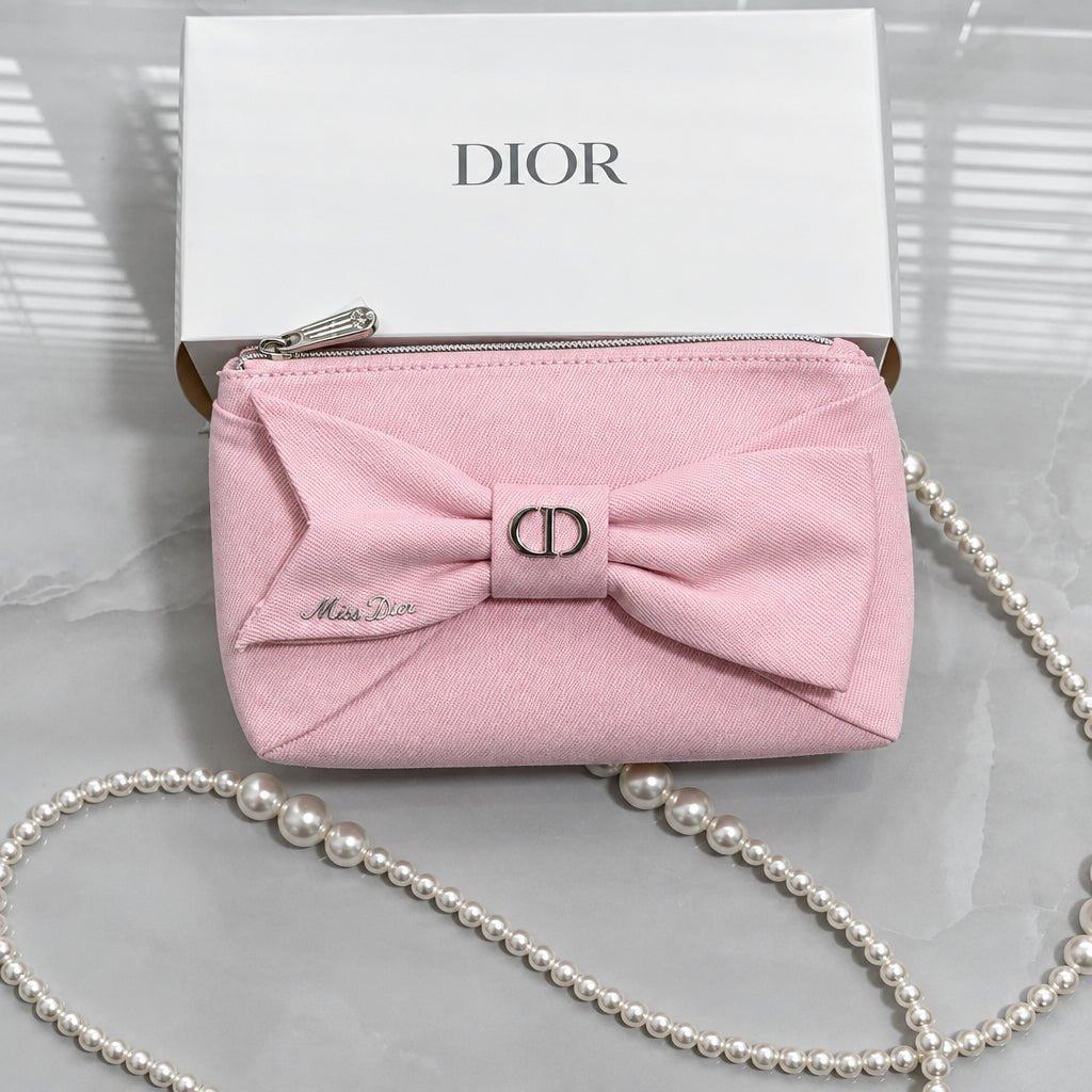 Dior Beauty Pink Ribbon Pouch NEW 2026 Transformed to Crossbody Bag - BusDeals