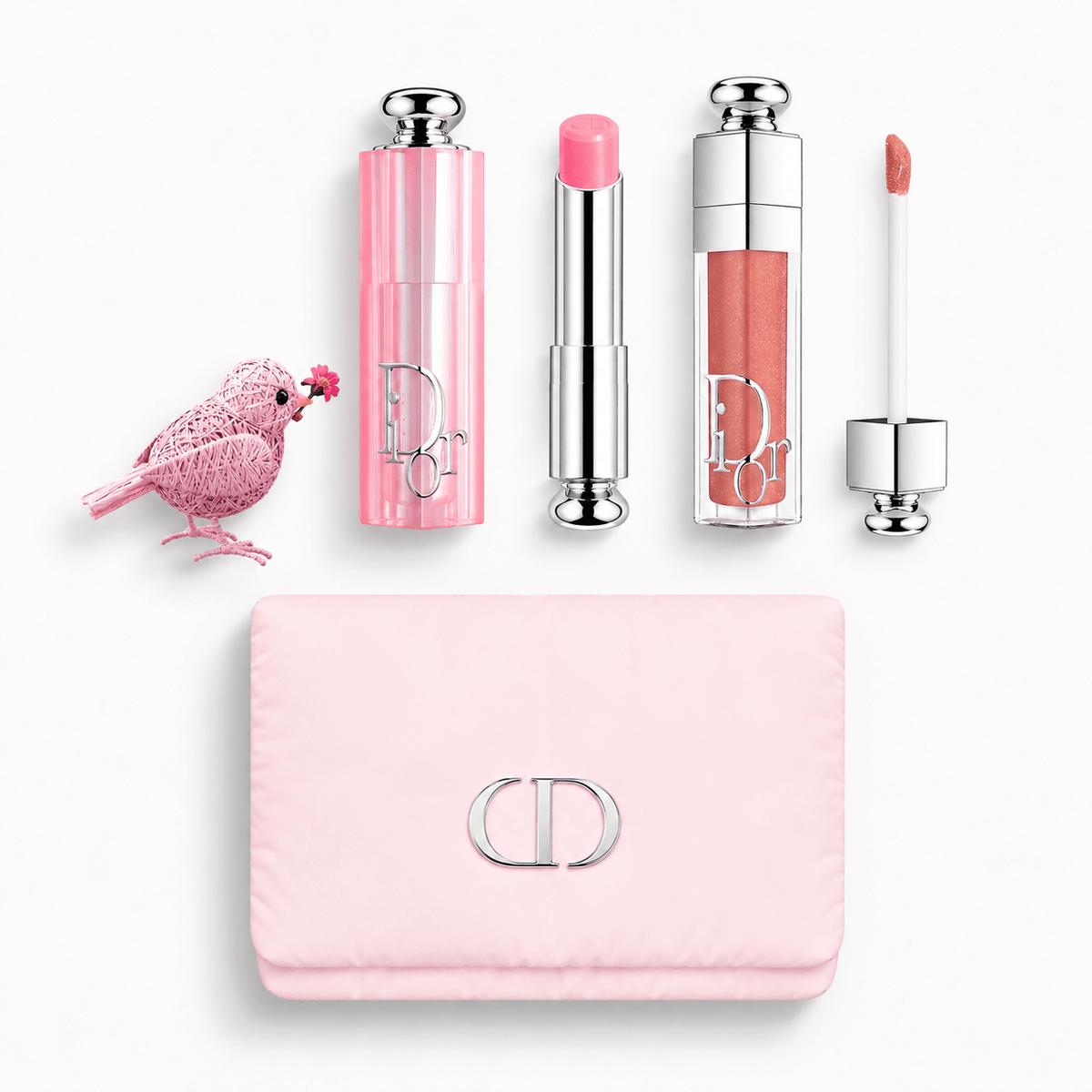 Dior Beauty Puffy Pink Pouch with lip balm (001 Pink) and Lip Maximizer 038, Shopping bag - BusDeals