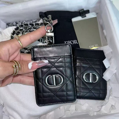 Dior Beauty Rouge Dior Mirror Phone Mirror With Cardholder and Chain-Black - BusDeals