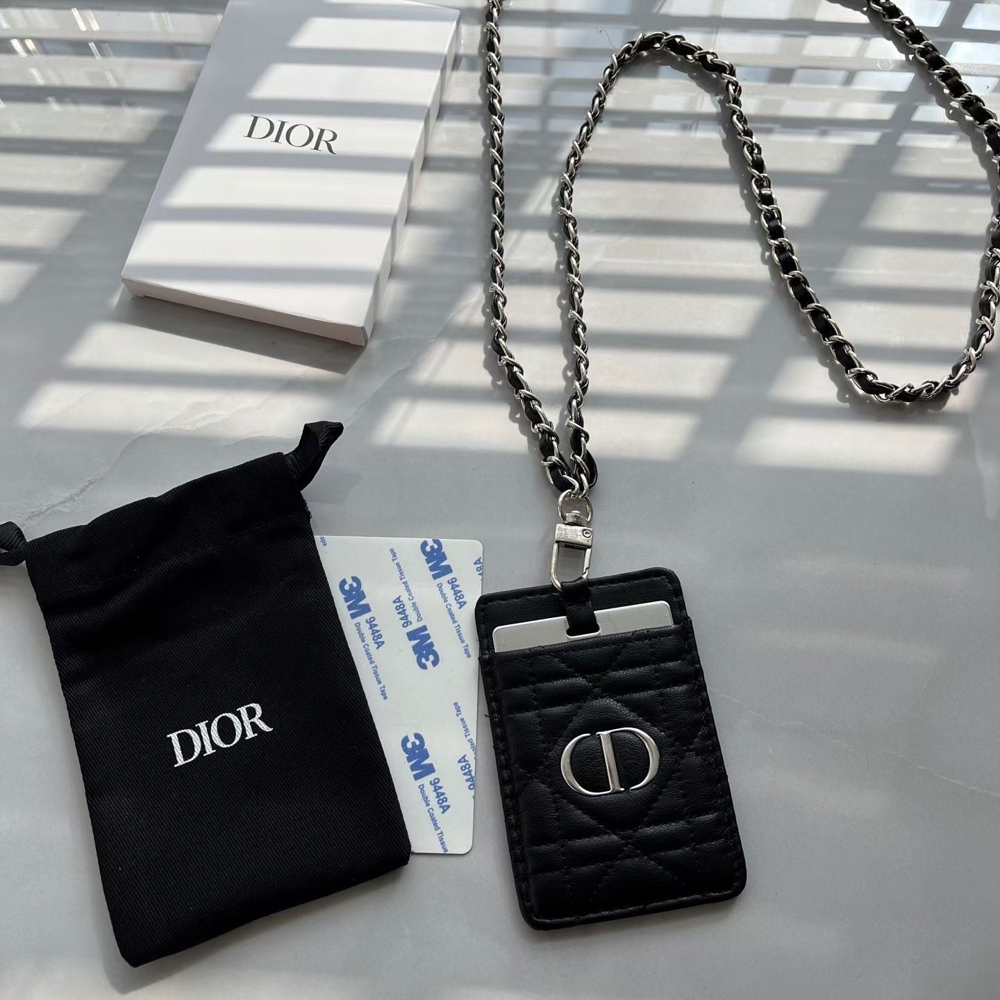 Dior Beauty Rouge Dior Mirror Phone Mirror With Cardholder and Chain-Black - BusDeals