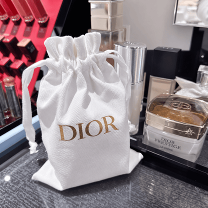 Dior Beauty Set Pink Heart Pocket Leather Mirror with Lip Glow Oil 001 Dust bag and Shopping bag - BusDeals