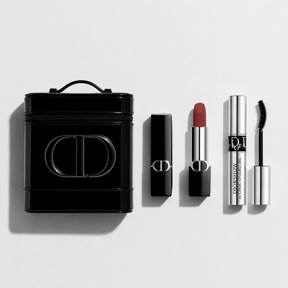 Dior Beauty Vanity Pouch with Couture Velvet 720, Mini Mascara 4ml with Shopping Bag - BusDeals