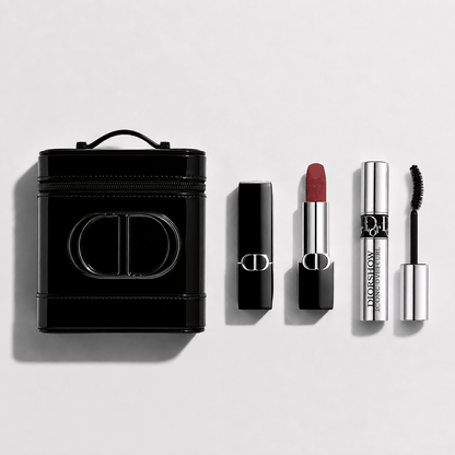 Dior Beauty Vanity Pouch with Couture Velvet 999, Mini Mascara 4ml with Shopping Bag - BusDeals