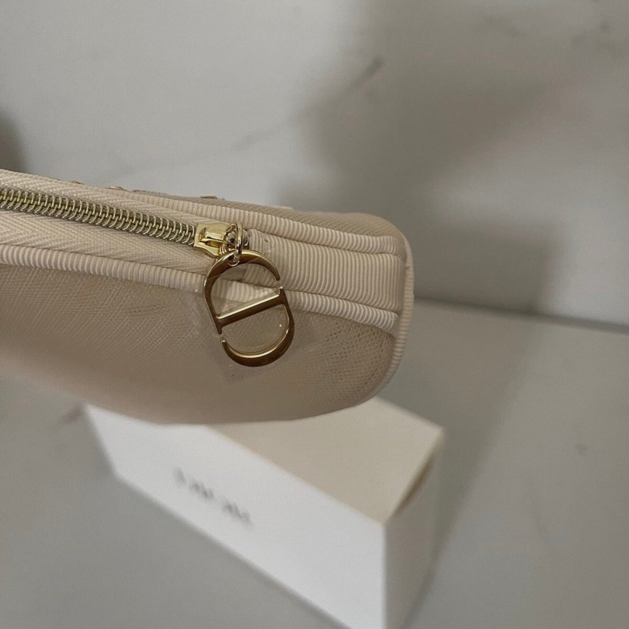 Dior Flora Embroidered Mesh Bag Counter Pouch, Beige - BusDeals