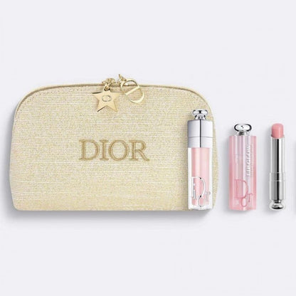 Dior Gold Pouch + 2 pcs Set (001) with Shopping Bag - BusDeals