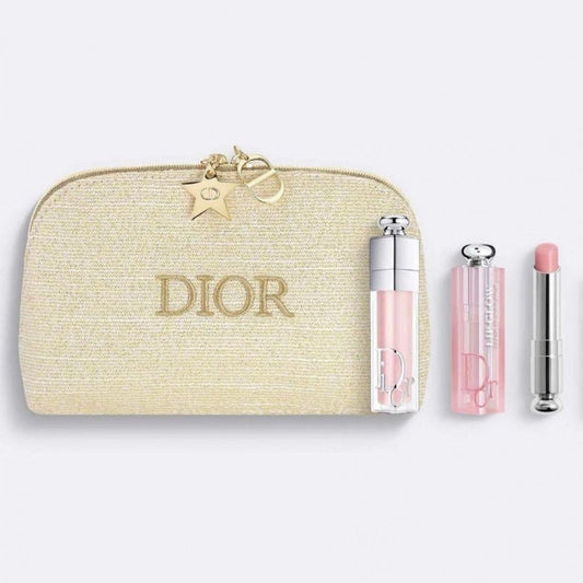 Dior Gold Pouch + 2 pcs Set (001) with Shopping Bag - BusDeals