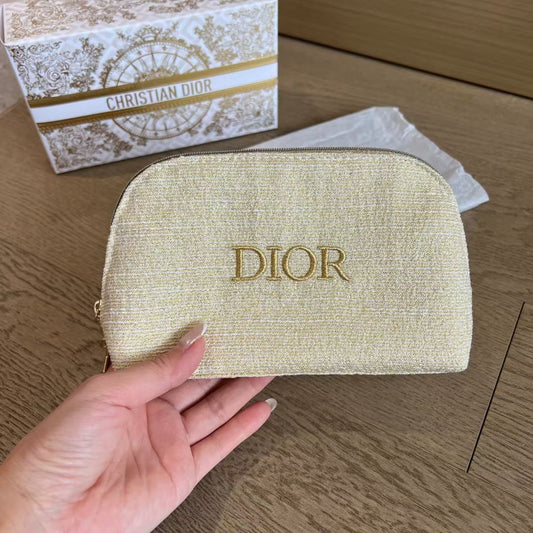 Dior Gold Pouch + 2 pcs Set (001) with Shopping Bag - BusDeals
