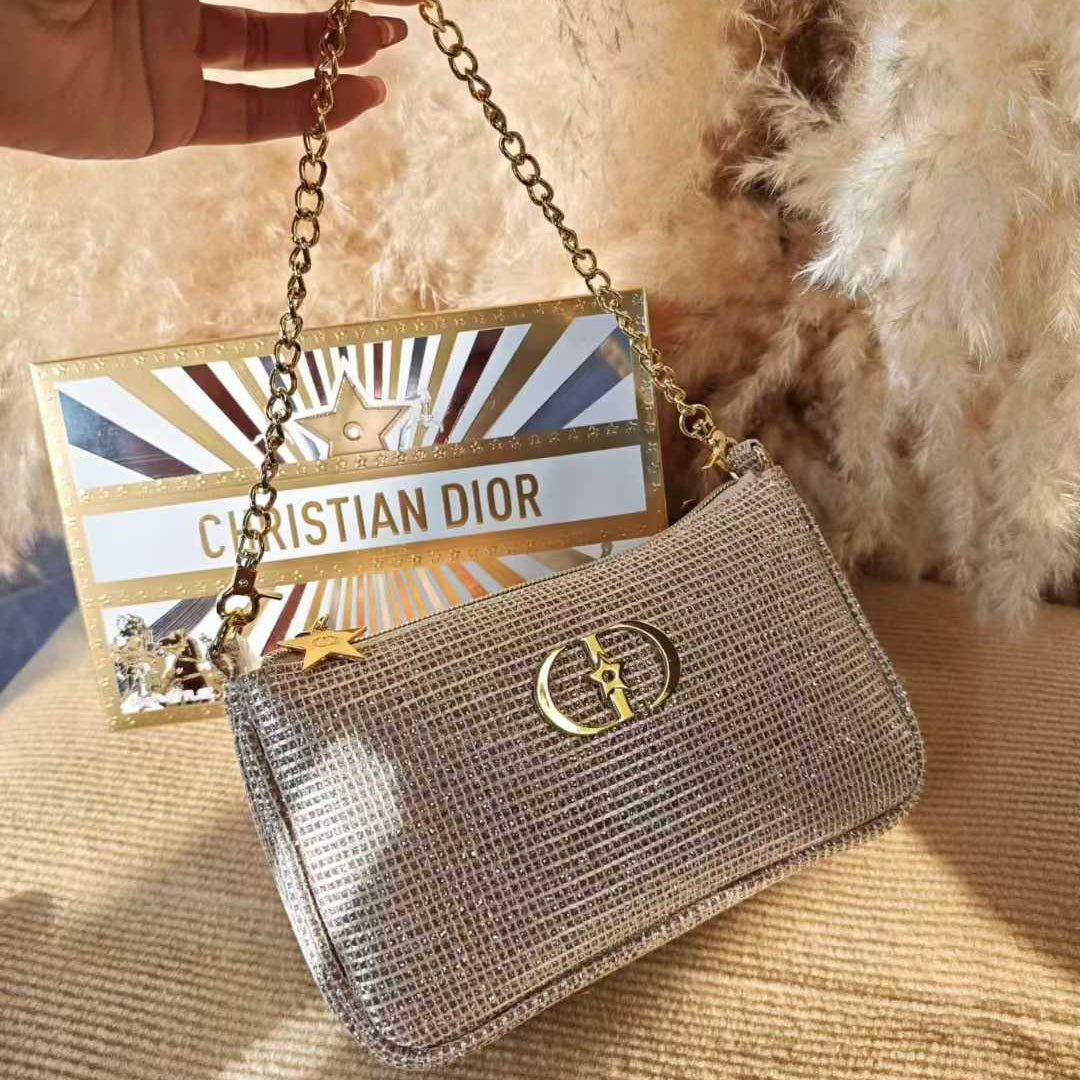 Dior GWP Christmas Collection Shoulder Bag with Chain – Limited Edition Evening Bag - BusDeals