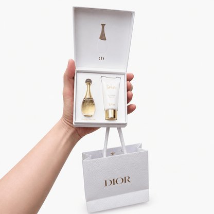 Dior J'adore Perfume For Women Mini Fragrance Gift Set EDP & Body Lotion Duo Travel Set (Perfume 10 ML / Lotion 0.34 Fl Oz) with Gift Shopping bag - BusDeals
