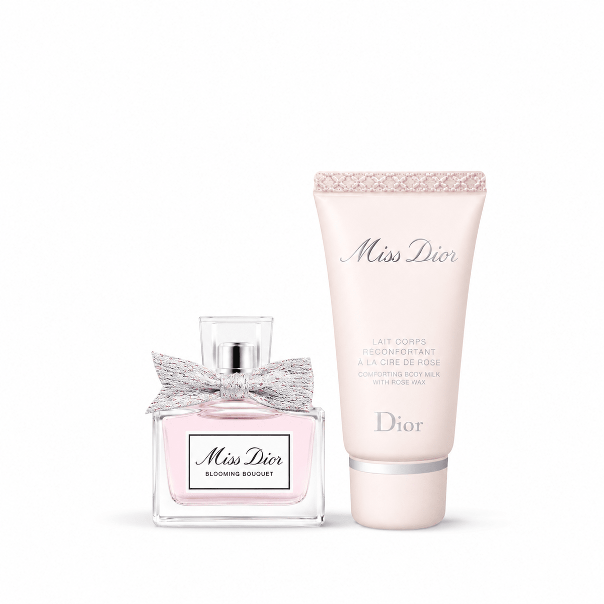Dior Pink Ribbon Pouch and Mini Miss Dior Blooming Bouquet Set with Gift Bag - BusDeals