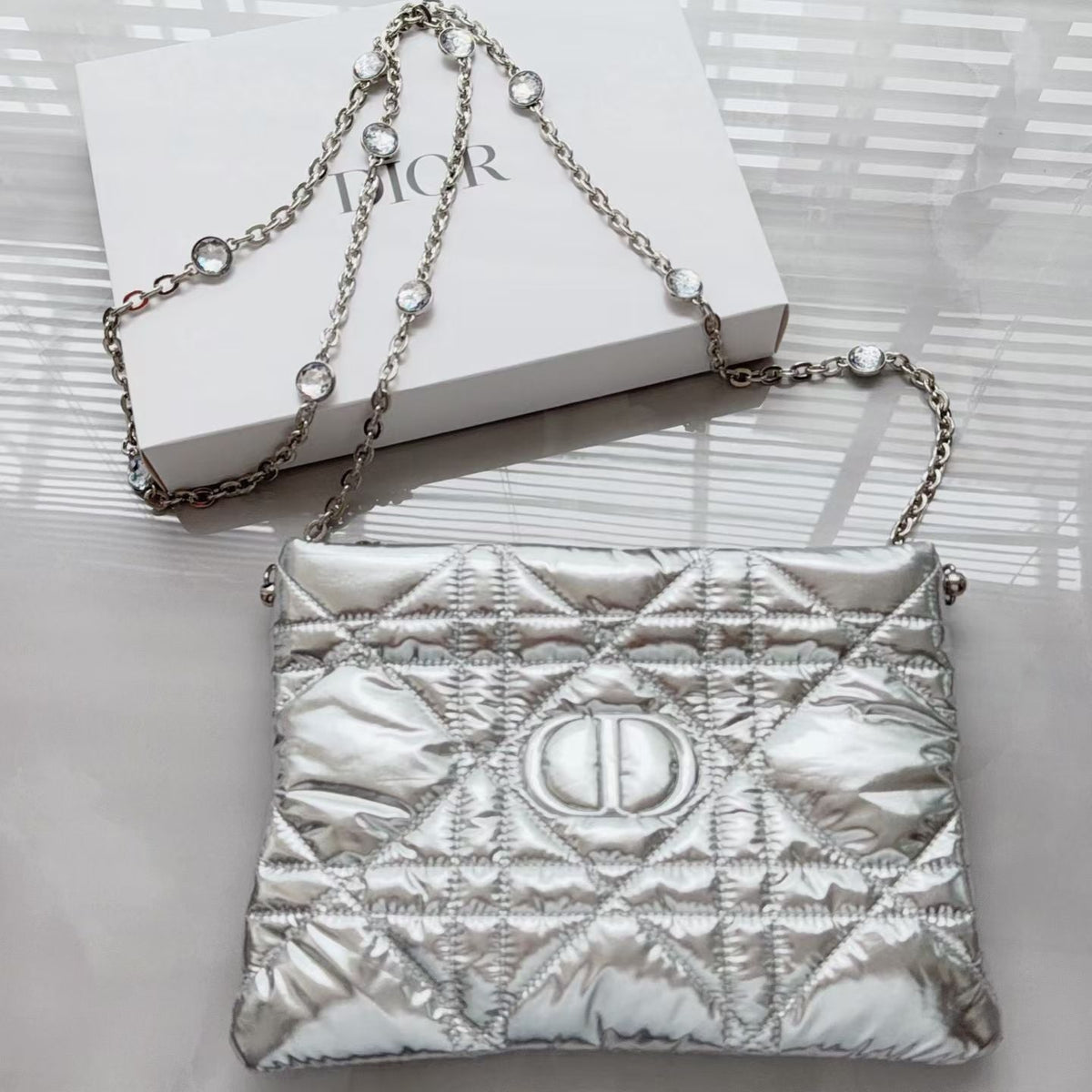 Dior Silver Pouch with Chain – DYI - BusDeals