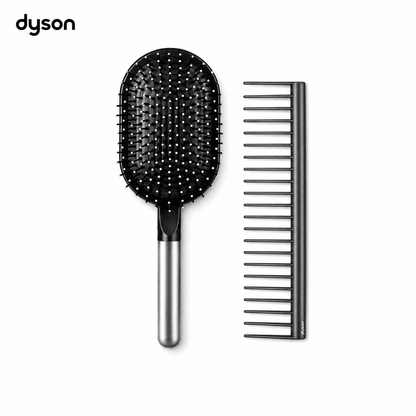 Dyson Designed Detangling Comb & Paddle Brush Styling Set, for Supersonic Hair Dryer HS03, Nickel - BusDeals
