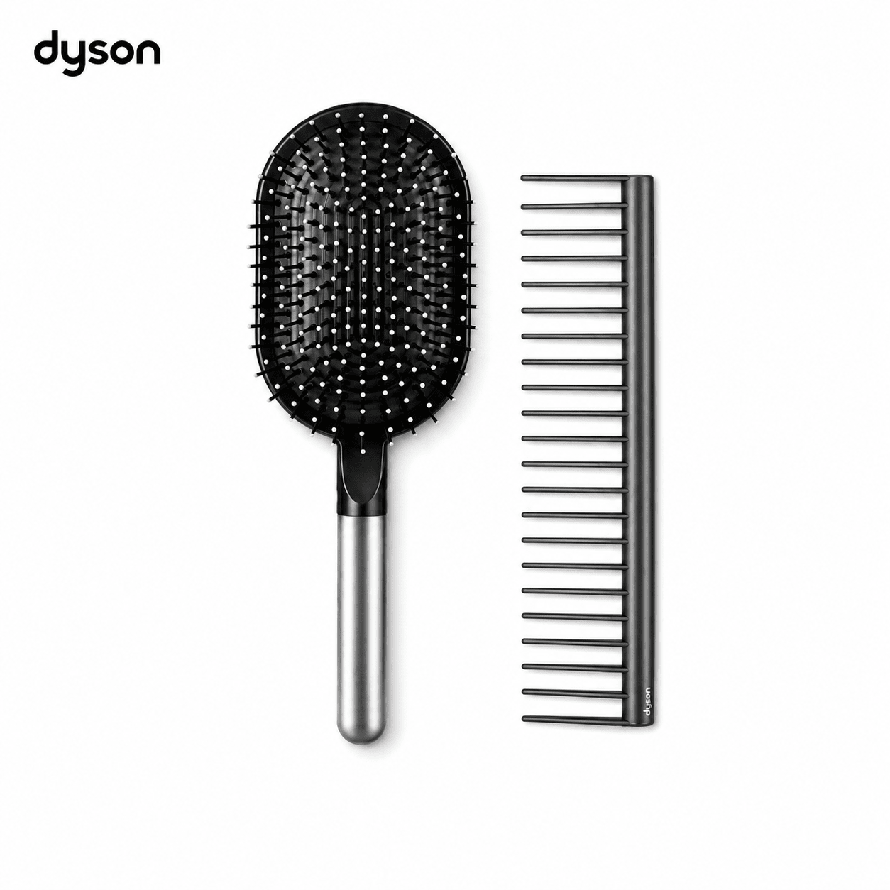 Dyson Designed Detangling Comb & Paddle Brush Styling Set, for Supersonic Hair Dryer HS03, Nickel - BusDeals