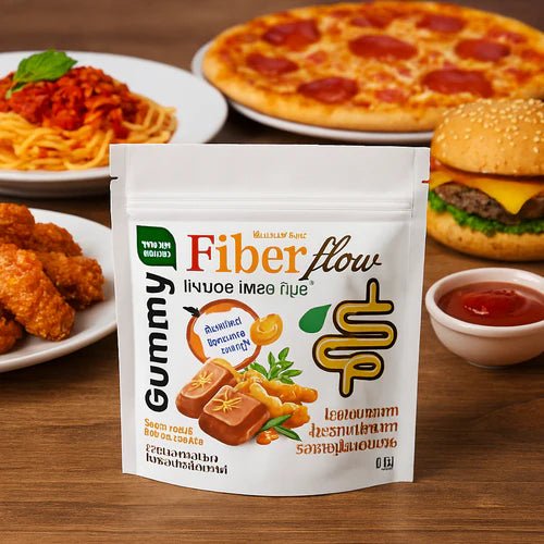 Fiber Flow Gummy - Fiber and Tamarind mixed with cold - pressed coconut oil (Sour tamarind flavor) 1 Pack(4 Pieces) - BusDeals