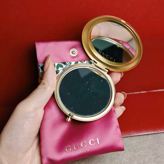 Gucci Floral Pattern Compact Mirror Beauty Promo Gift with Pouch - BusDeals