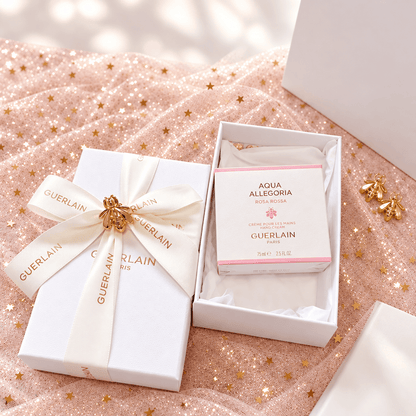 Guerlain Aqua Allegoria Rosa Rossa Hand Cream in Gift Box and Limited Bee Brooch - BusDeals
