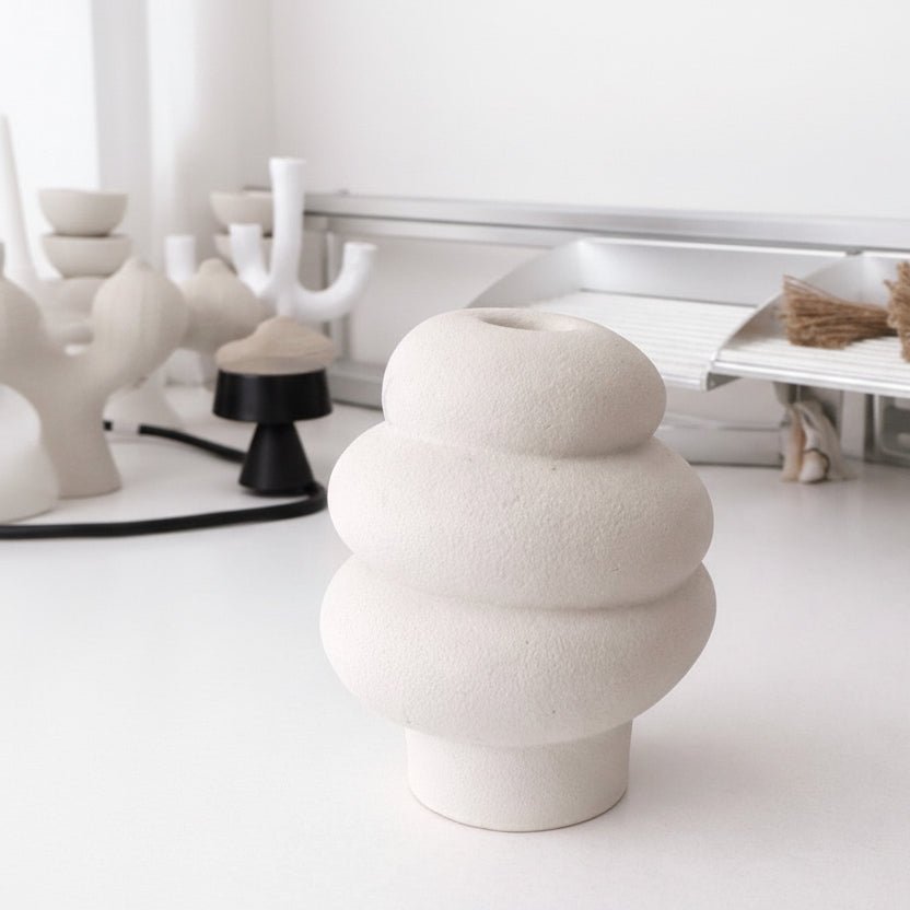 H&M Nordic small vase 24 cm ceramic, Flower pot home decoration - BusDeals