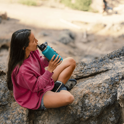 Hydro Flask 32 oz Wide Mouth Stainless Steel Reusable Water Bottle with Straw Lid, Black - BusDeals