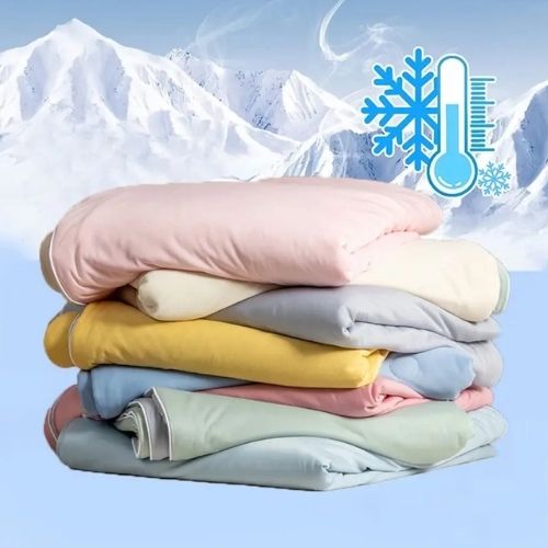 Icy Silky Summer Cool Quilt Set of 3 Pieces, Beige with Grey - BusDeals