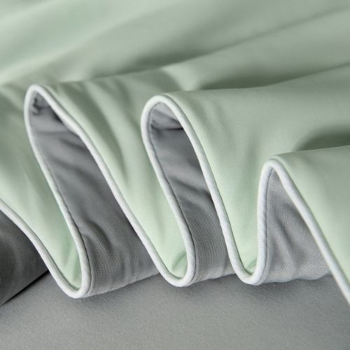 Icy Silky Summer Cool Quilt Set of 3 Pieces, Green with Grey. - BusDeals