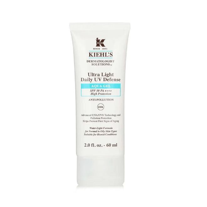 KIEHL'S Ultra Light Daily UV Defense Aqua Gel Facial Sunscreen 60ml, SPF 50 PA ++++, High Protection and Anti Aging for Normal to Oily Skin Types - BusDeals