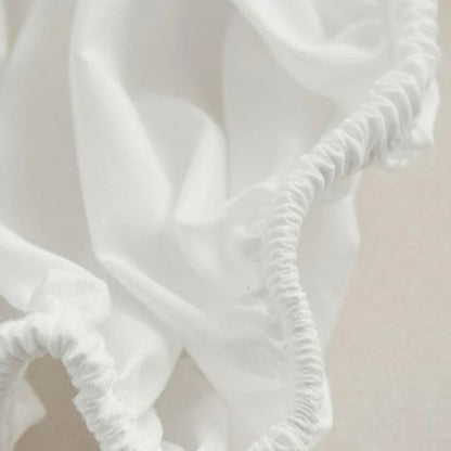 King Size 3 Pieces Fitted Bedsheet Set Plain White Color. - BusDeals