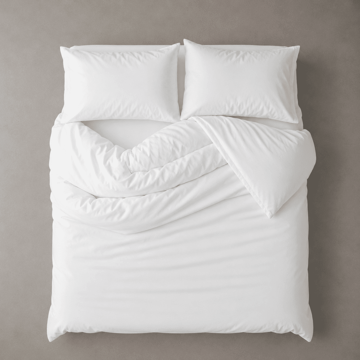 King Size 6 Pcs Washable Cotton Bedding Set. Super Soft Wrinkles Fabric, White. - BusDeals