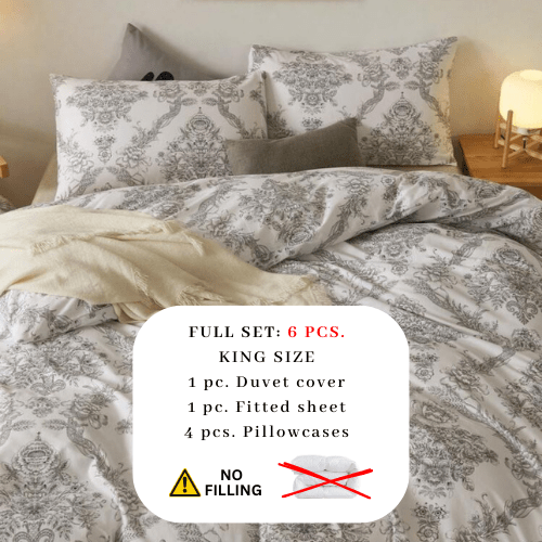 King size 6 - piece 3D duvet cover set vintage print. - BusDeals