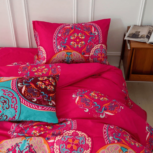 King size 6 piece duvet cover set with mandala design. - BusDeals