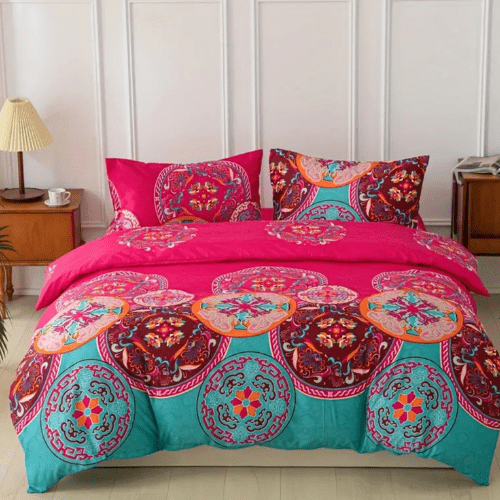 King size 6 piece duvet cover set with mandala design. - BusDeals