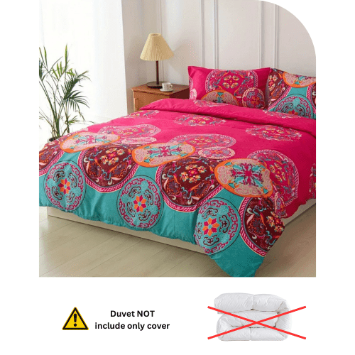 King size 6 piece duvet cover set with mandala design. - BusDeals