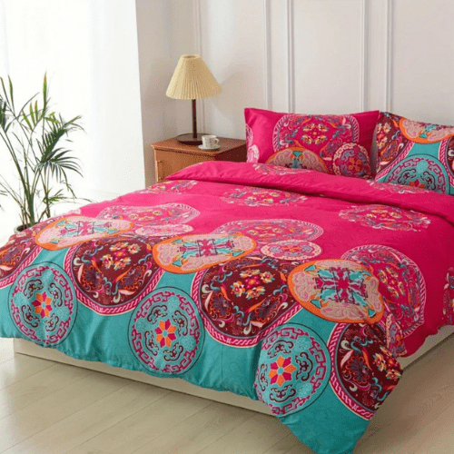 King size 6 piece duvet cover set with mandala design. - BusDeals