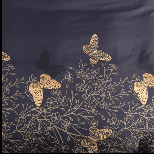 King size, 6-piece reversible butterfly design in brown and grey. - BusDeals