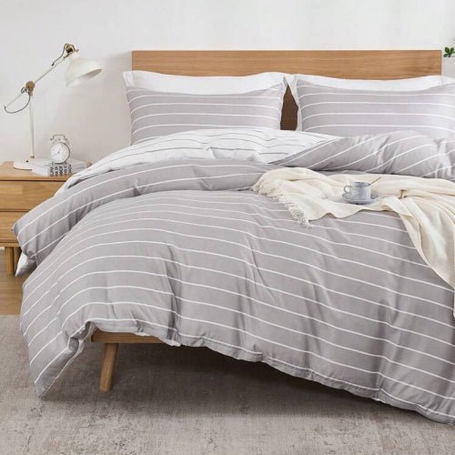 King size 6 pieces Bedding Set without filler, Posh Stripe Design - BusDeals