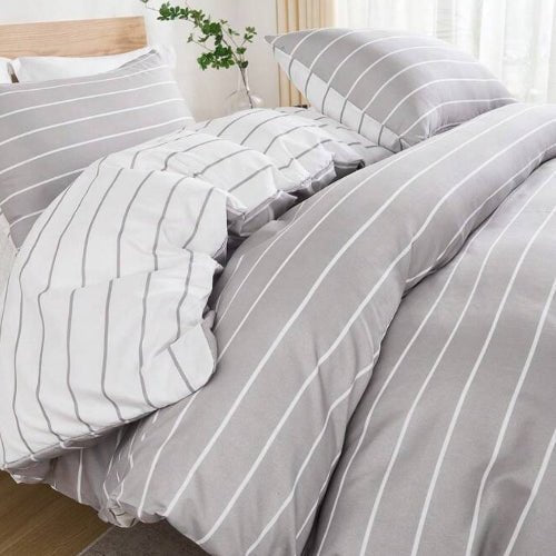 King size 6 pieces Bedding Set without filler, Posh Stripe Design - BusDeals