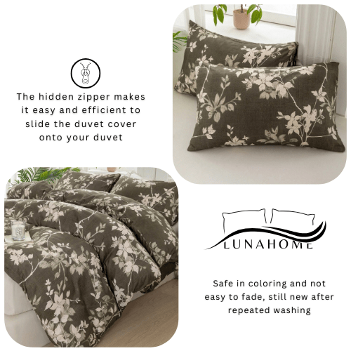 King size 6 pieces bedding set,showcasing a stunning leaf motif. - BusDeals