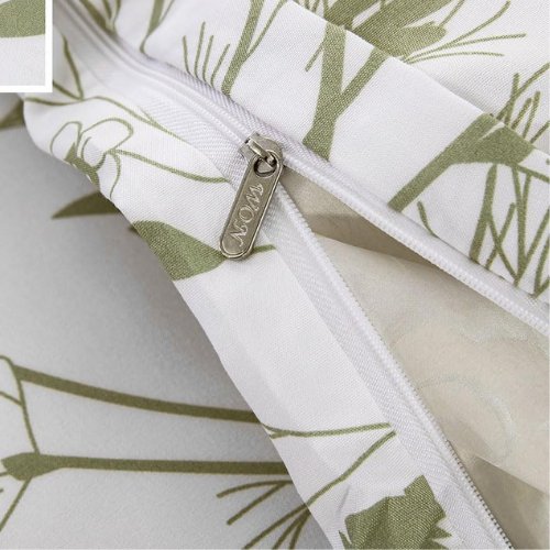 King Size 6 pieces, duvet cover set, green plant leaf design. - BusDeals