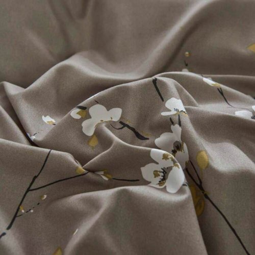 King Size 6 pieces, duvet cover set, plum blossom branch flower design. - BusDeals