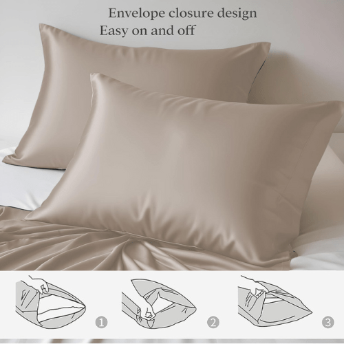 King Size 6 Pieces Premium Bamboo Satin Silky Duvet Cover set, Teal color. - BusDeals