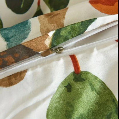 King Size without Filler 6 Pieces, Green Color Leaves Design - BusDeals