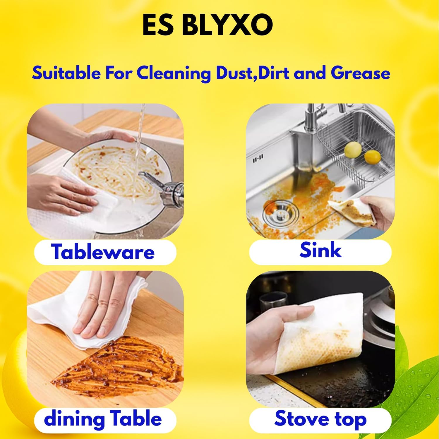 Kitchen Cleaning Wet Wipes [1 Pack - 80 Count] Lemon Scented Powerful Cleaning Degreasing & Strong Oil Removal Wet Wipes for Kitchen, Restaurant, Safe on Skin - BusDeals