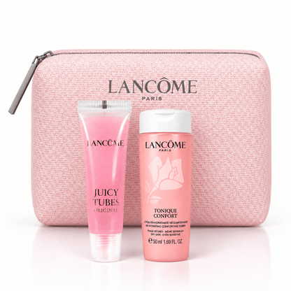 Lancôme Juicy Tubes Dreamsicle 03, Pink Water Travel Pack 50ml and Makeup Bag - BusDeals