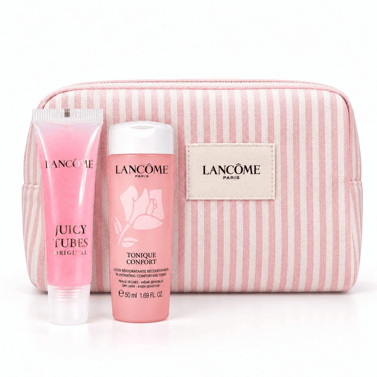 Lancôme Juicy Tubes Dreamsicle 03, Pink Water Travel Pack 50ml with Makeup Bag - BusDeals
