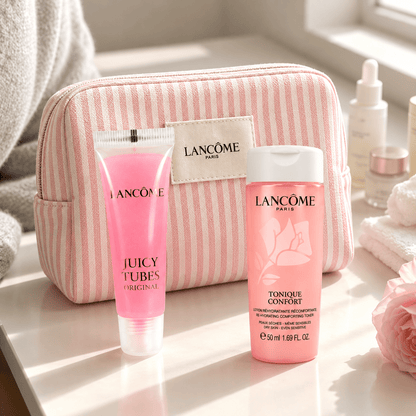 Lancôme Juicy Tubes Dreamsicle 03, Pink Water Travel Pack 50ml with Makeup Bag - BusDeals